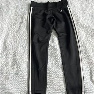 adidas Black Leggings with White Stripes